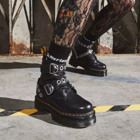 Dr. Martens Quad Neoteric Audrick Hardware Boots Leather Platform Nappa Lux US 5 - Picture 7 of 16